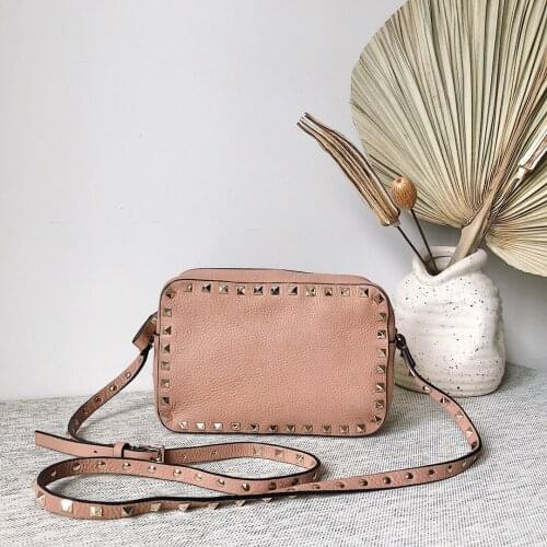Luxury Fashion Women Rivet Chain Bag Square Crossboday Handbag Super Mini Roman Stud Shoulder Bag