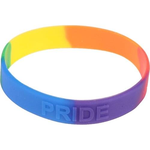 Pride Rainbow Color Silicone Bracelet For Women Men LGBT Jewelry Fashion Silicone Wristband Simple Gay Pulceiras Party Gifts