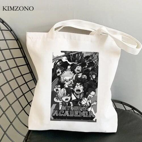 My Hero Academia shopping bag handbag tote reusable shopper bolso jute bag bag reciclaje net jute reusable sac toile