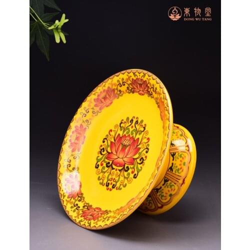 Plate Household Worship Tribute for Fruit Plate Buddha Front Fruit Plate Buddha Worship Lotus Tribute Plate God of Wealth