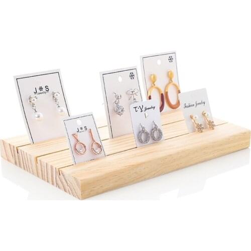 Solid Wood Earrings Jam Paper Jewelry Display Props Card 3 Slot Plate Jewelry Display Earrings Shelf Storage Jewelry Rack