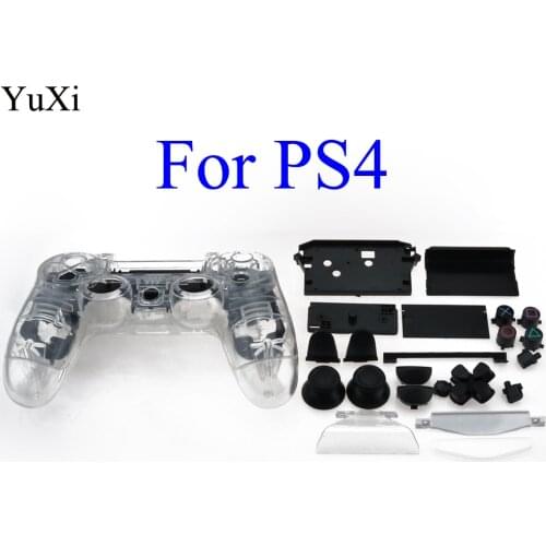 YuXi Transparent Replacement Housing Front Shell Part Controller Protector for PlayStation 4 PS4 JDS-001 Controller