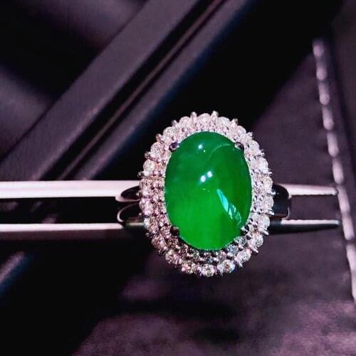 H717 Emerald Ring 4.5ct Pure 18 K Gold Jewelry Nature Green Emerald Diamond Female Rings for women Fine Ring