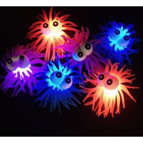 1/3pcs Luminous Funny Stress Relief Ball TPR Soft Sea Urchin Shaped Ball Sensory Fidget Toys For Kids Random Color