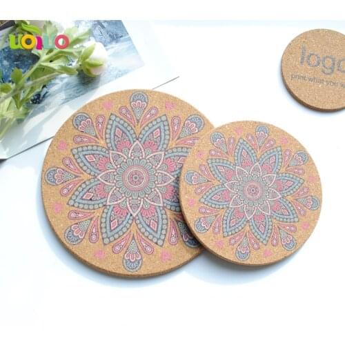 1pcs Natural Round cork Wooden Cup Mat Coaster Tea Coffee Mug Drinks Holder for DIY Tableware Decor Durable Pad