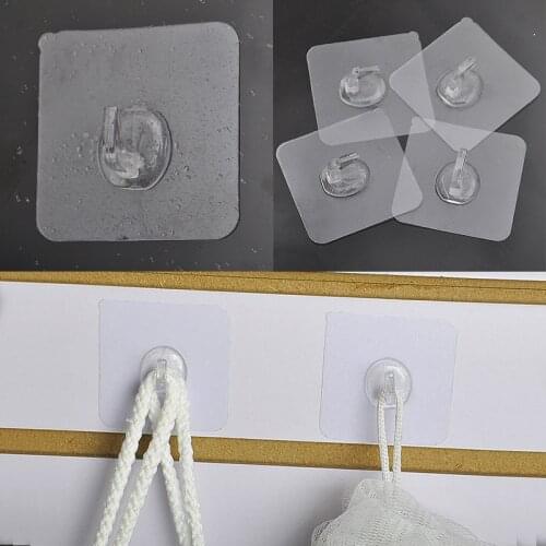 10pcs Transparent Hooks Strong Stickiness Waterproof Towel Hook Wall Shelf kitchen Bathroom Sundries Accessories Organizer