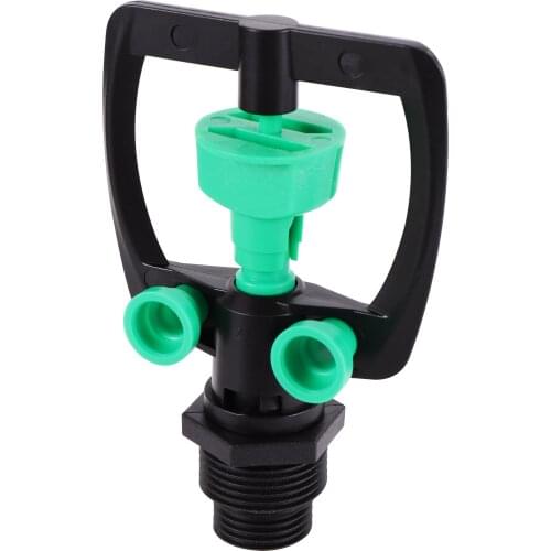 2 Pcs 1/2" to 3/4" Male Thread Impact Sprinkler with 2 Replacement Nozzle Garden Lawn Flower 360 Degree Irrigation Nozzle
