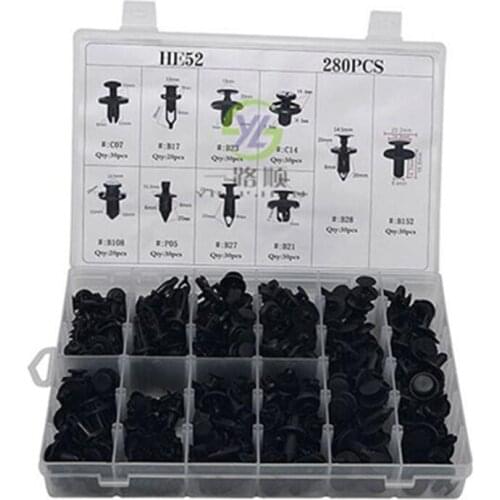 280PCS Mixed Special Car Fender Bumper Nylon rivet fixed Clip Fastener with box for Honda TOYOTA Lexus Audi Ford