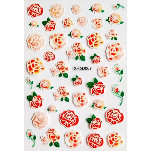 5D Embossed Nail Stickers Brand Logo Holographic Nail Art Fake Foil Designer 3D Applique Fake Nail Decoration