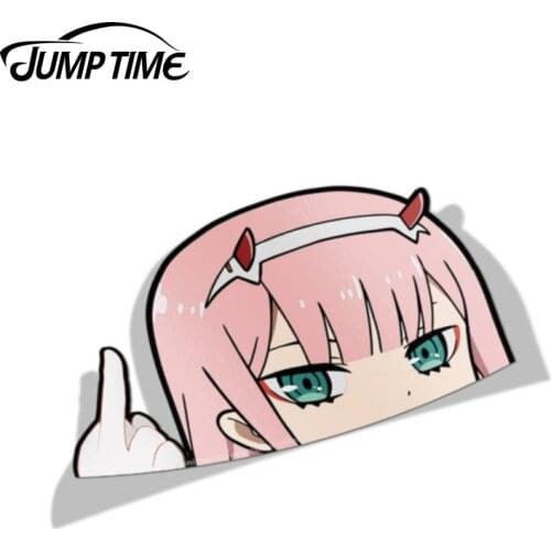 Jump Time 13cm x 7.4cm Darling in the Franxx Anime Vinyl Stickers Car Stickers and Decals Vinyl Waterproof Decoration Kawii Girl