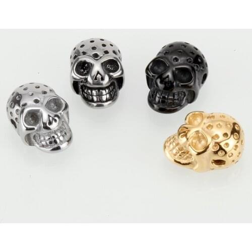 Spacer Beads for Jewelry Making Stainless Steel Vintage 7mm skull Needlework Beads Diy BraceletAccessories Wholesale Lots Bulk