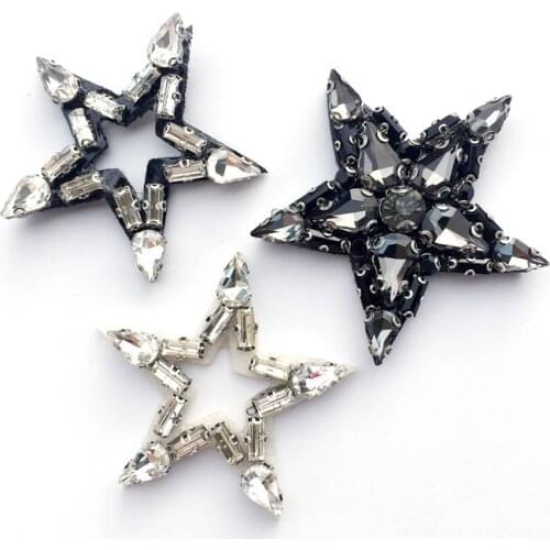 Beads Rhinestones flower appliques patches brooch snowflakes stars DIY clothing bag shoes accessories