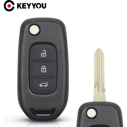 KEYYOU For Renault Dacia Logan 2 Logan II Kadjar Koleos 2017 2018 2019 2020 3 Buttons Remote Car Key Fob Case Cover