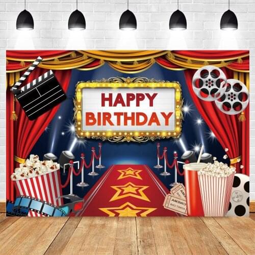 Background Stage Show Photo Backdrops Lights Popcorn Photo Decoration Newborn Baby Shower Birthday Party Customize Photo Studio