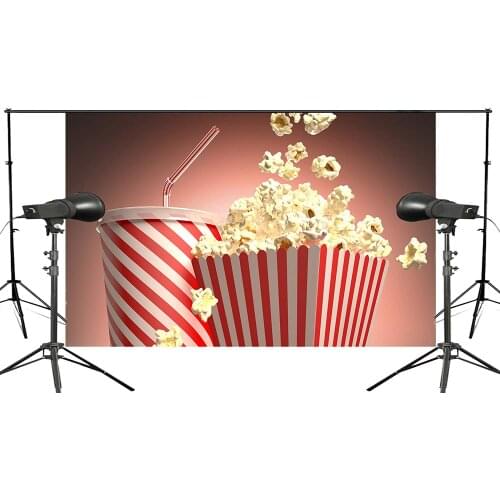Warm Tones Background Popcorn with Cola Backdrop Studio Props Wall 150x220cm Childrens Paradise Backdrop