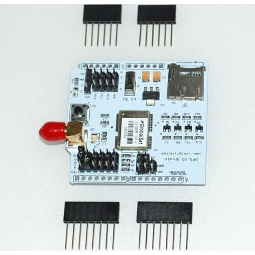 GPS Shield with SD Slot, Configurable UART pins external antenna