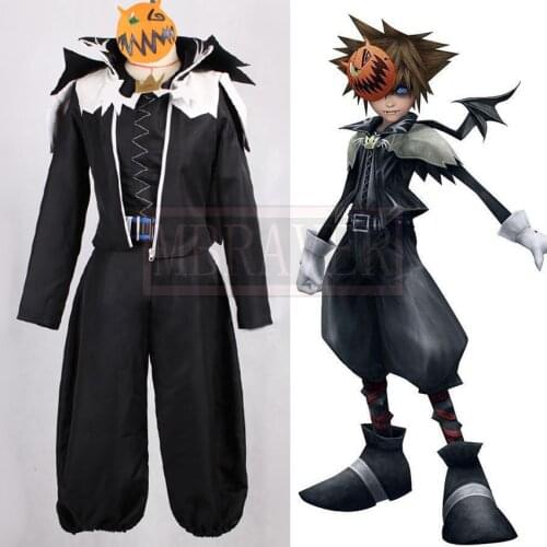 Kingdom Hearts Sora Cosplay Costume Uniform Halloween Style Include Mask Costume Full Set Custom Made Any Size
