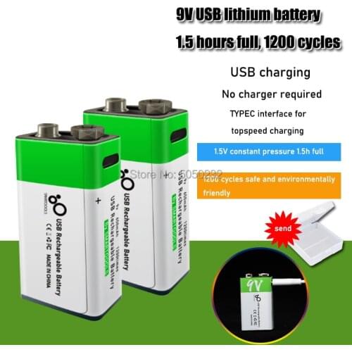 2-20Pcs 9V 650mAh li-ion Rechargeable battery Micro USB Batteries 9v lithium for Multimeter Microphone Toy Multimeter RC Toys