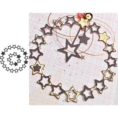 The two Star Wreaths Metal Cutting Dies Stencils for DIY Scrapbooking Album Stamp Paper Card Embossing New 2019 Die Cut