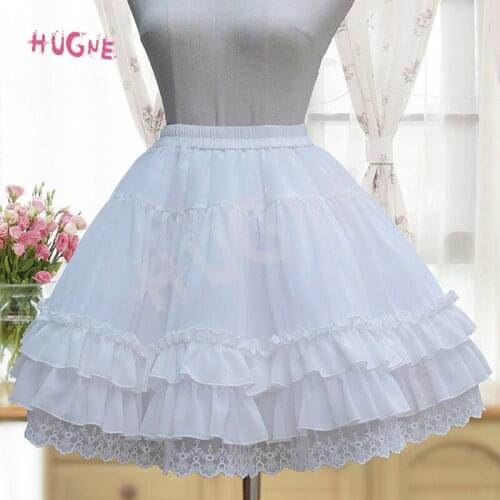 Sweet Lolita Chiffon Under Skirt Short Hugne Cosplay Petticoat with Layered Ruffles