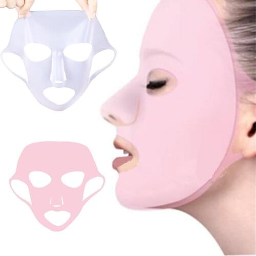 Reusable Silicone Face Mask Sheet Mask Anti-off Mask Ear Fixed Prevent Essence Evaporating Reusable Face Mask Makeup Skin Care