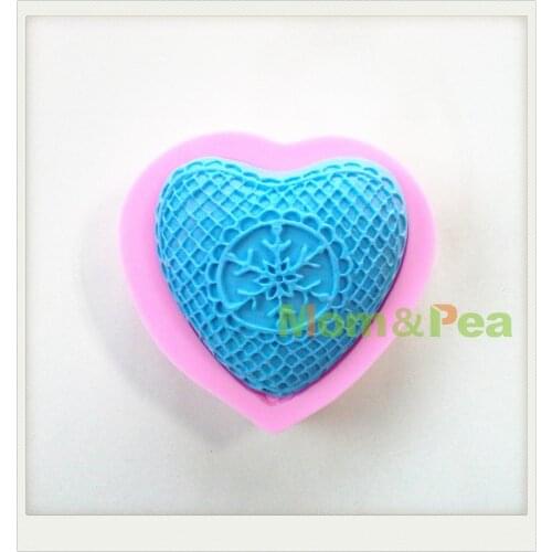Mom&Pea 0553 Free Shipping Heart Shaped Snowflake Silicone Mold Cake Decoration Fondant Cake 3D Mold Food Grade Silicone Mould
