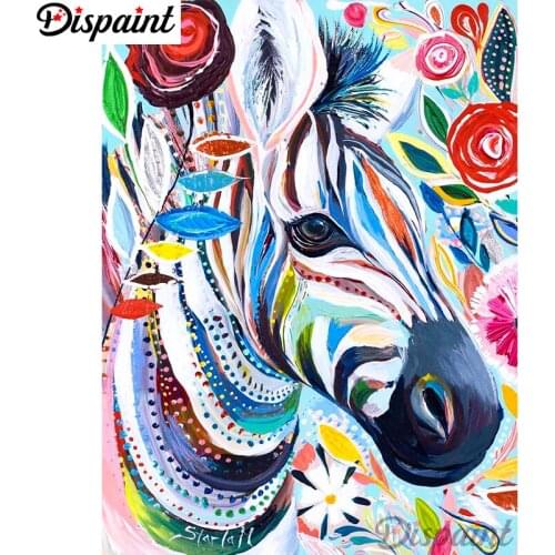 Dispaint Full Square/Round Drill 5D DIY Diamond Painting "Color zebra scenery" Embroidery Cross Stitch 5D Home Decor A10161