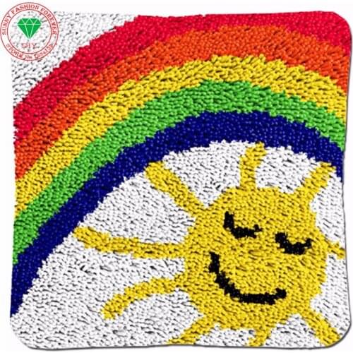 Sun Needlework Latch hook rug kit Diy Pillowcase Cross-stitch carpet cushion Patchwork diy embroidery pillowcase thread Craft