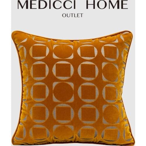 Medicci Home Modern Upholstery Pillow Cover New Chinese Style Creative Geometric Pattern Jacquard Cushion Case Chic Interior