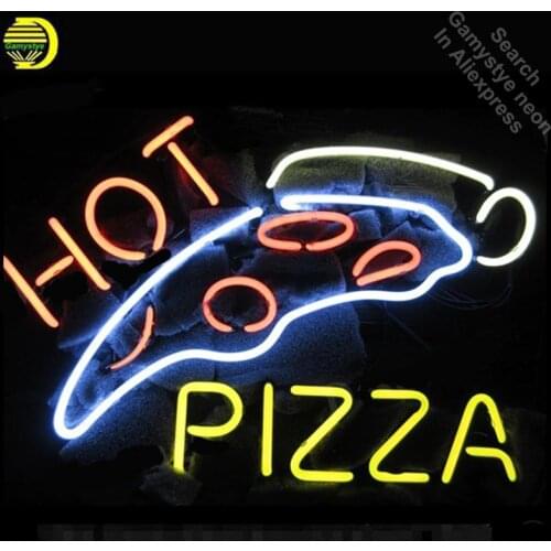 Neon Sign Hot Pizza Neon Light Sign Handcrafted Glass Tubes Customized LOGO Advertise Fast Dropshipping Neon Lamps no Wait