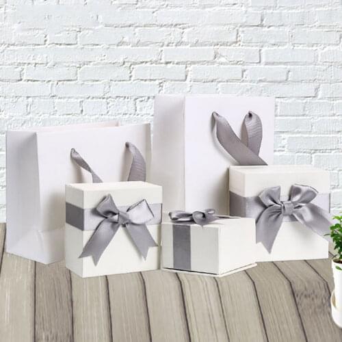 Bowknot Necklace Box womne Jewelry box White elegent Storage Bracelet Box Fashion Packaging Box Jewelry Gift Box Accessories