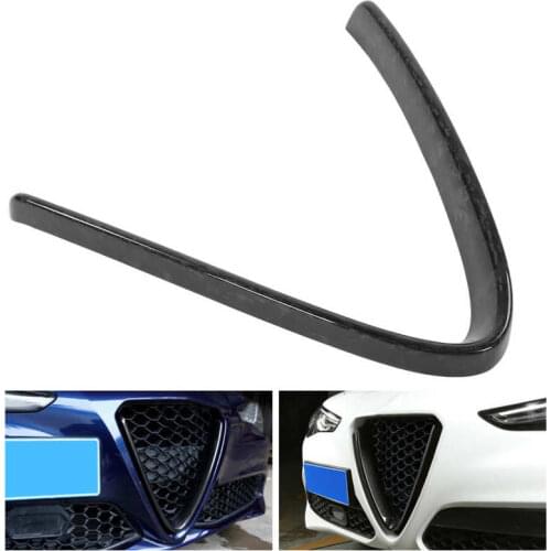 Front Grille Cover V Shape Frame Carbon Fiber Grill Outline Trim Fit for Alfa Romeo Giulia 2015-2020 Car style