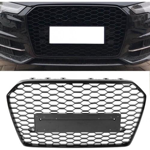 Car Front Bumper Grill Center Grille for Audi A6/S6 2016 2017 2018 (Refit for RS6 Style) car-styling accessories