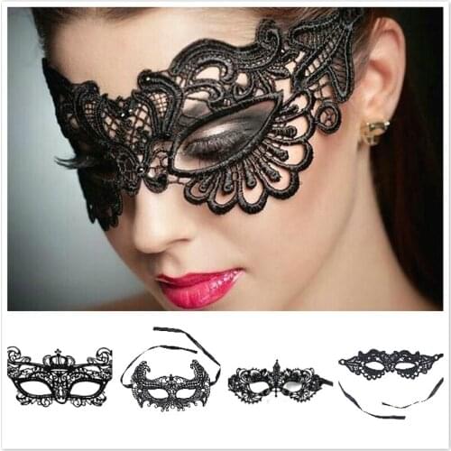 Sexy Lace Masquerade Face Mask Prom Clubwear Gothic Accessories Nightclub Party Sexy Eye Mask Black Exotic Props Costume Lady