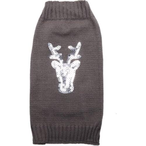 Gray Christmas Shinning Reindeer Chihuahua Helios Pet Stitch Dog Costume Jumper Sweater Winter Dog Clothes for Dogs xxs-xl