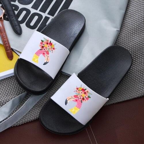 Summer Kawaii Cartoon Flower Rabbit Animal Slippers Women Thick Bottom Floor Flat Home Shoes Bathroom Sandals Girl Shoes