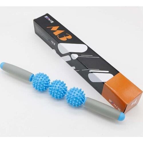 Exercise bar elastic hedgehog muscles relax massage stick fascia roller ball yoga massage stick