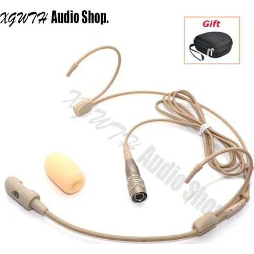 Beige Comfortable Headset Microphone Condenser Super Cardioid Headworn Mic For Audio Technica Wireless Bodypack Mic System
