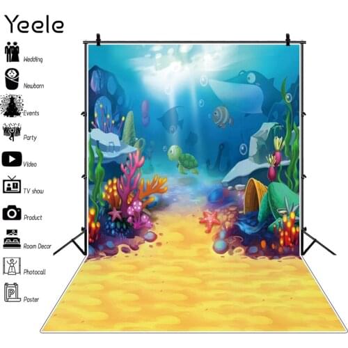 Yeele Summer Sea Seabed Underwater Fish Baby Portrait Birthday Backdrop Vinyl Photography Background For Photo Studio Photozone