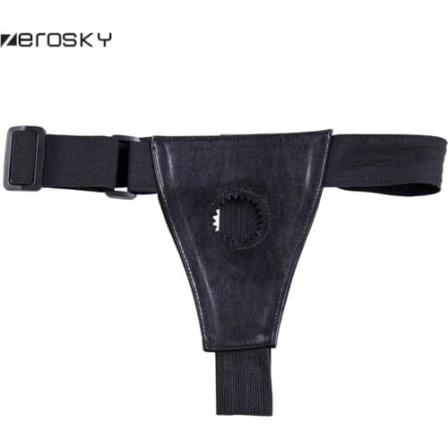 Zerosky Strap On Pants Hollow PU Leather Penis Strapon Dildo Panties For Lesbian Gay Vagina Pants Adult game Sex Toys
