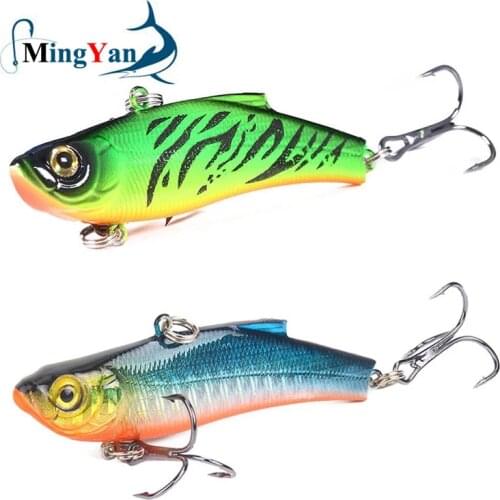 1PCS 7cm/18g Winter Sea Hard Fishing Lure VIB Bait 3D Eyes with Lead Inside Diving Swivel Jig Wing Sinking Wobbler Crankbait