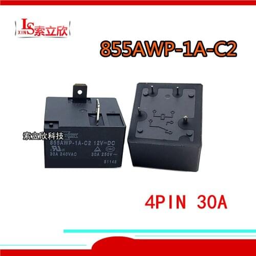 10pcs New Relay Electric Water Heater Air Conditioning Relay 855AWP-1A-C2 855AWP 1A C2 12vdc Computer Board Relay 4PIN 30A