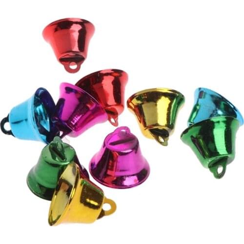 H7JB 10PCS Multi-Color Pet Bird Bells Wind Chimes For Parrot Toy DIY Stainless Steel