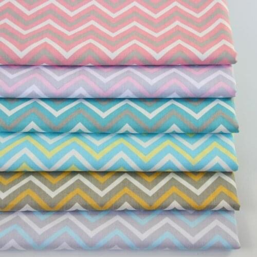 100% cotton twill cloth GRAY PINK AQUA BROWN BLUE slim chevron fabrics for DIY crib bedding cushion patchwork handwork decor