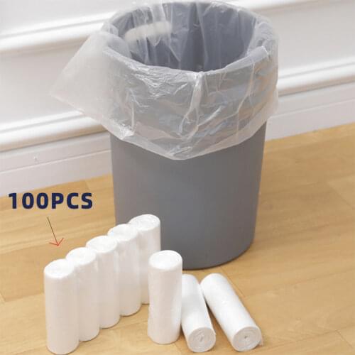 100 Pcs Trash Bag Biodegradable Garbage Bathroom Bedroom Office Trash Can Bags for Kitchen Office