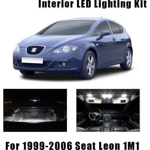 15pcs Canbus LED Interior Reading Ceiling Dome Map Lights Bulb Kit For 1999-2006 Seat Leon MK1 1M 1M1 Trunk Cargo Door Light