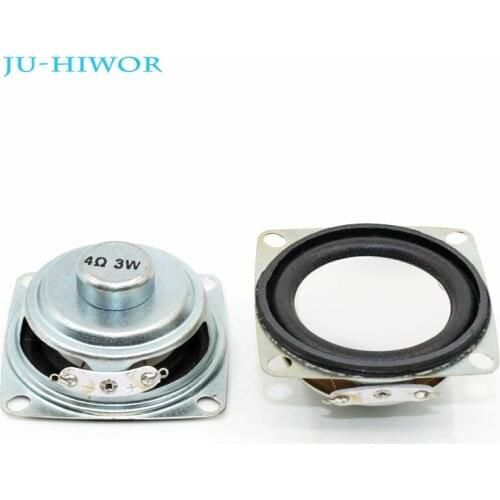 2pcs 4 Ohm 5W Loudspeaker 52mm Square Speaker 18MM Internal Magnetic Double Magnet Foam Edge Black