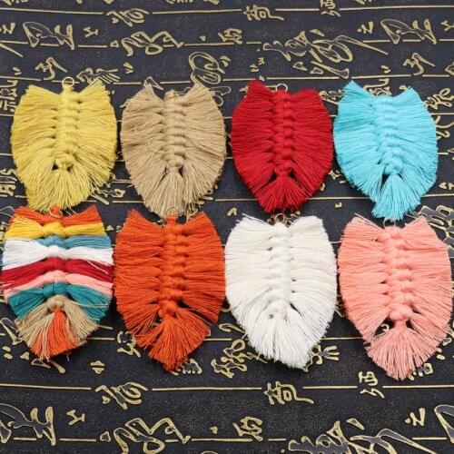 2pcs Bohemia Style Cotton Thread Tassel Fringe DIY Crafts Jewelry Earring Key Hang Trim Pendant Garments Bags Decor Materials