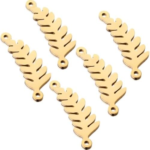 5pcs Lot Polishing Stainless Steel Tree Leaf Connectors Charm Pendants DIY Bracelet Earrings Jewelry Making Supplies Wholesale