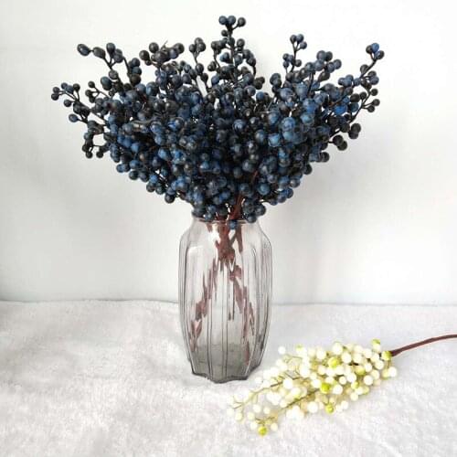 7pcs Artificial Small Berry Fruit Fruit Foam Bean Branch Simulation Plant Wedding DIY Home Garden Office Decoration